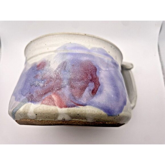 Buie Pottery Studio Gatlinburg TN Pink Blue Large Glazed Coffee Mug Signed - Picture 5 of 7